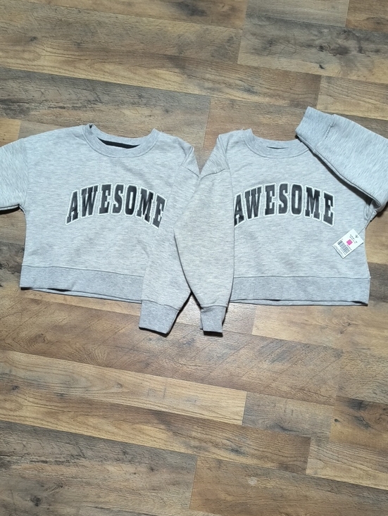 Extremely Me Other - Kids Grey 'Awesome' Crewneck Sweatshirt - Classic Casual